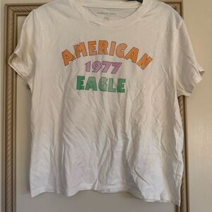 American Eagle Cream Crewneck Tee